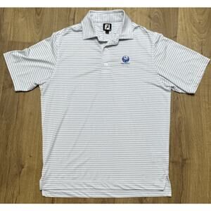 Footjoy Polo Mens Medium Golf Shirt Striped Short Sleeve Haig Point Logo